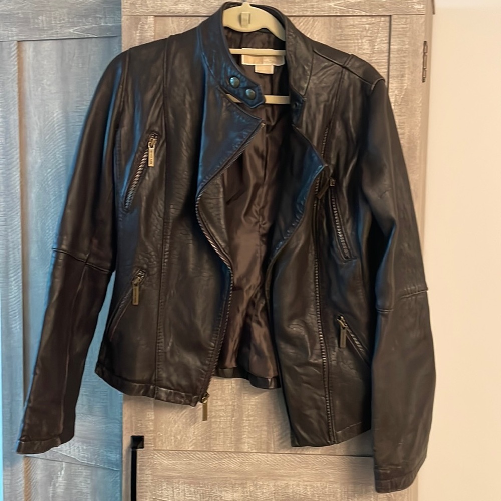 Michael Kors Dark Brown Leather Jacket